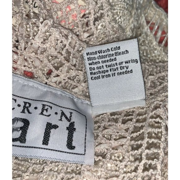 Keren Hart Womens Sleeveless Crochet Open Front Vest Top Beige SZ S Boho Hippie - Picture 5 of 5